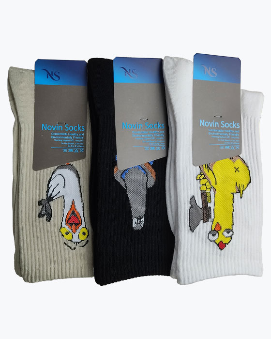 جوراب کلاسیک مردانه طرح انیمیشنی پرنده جوراب نوین