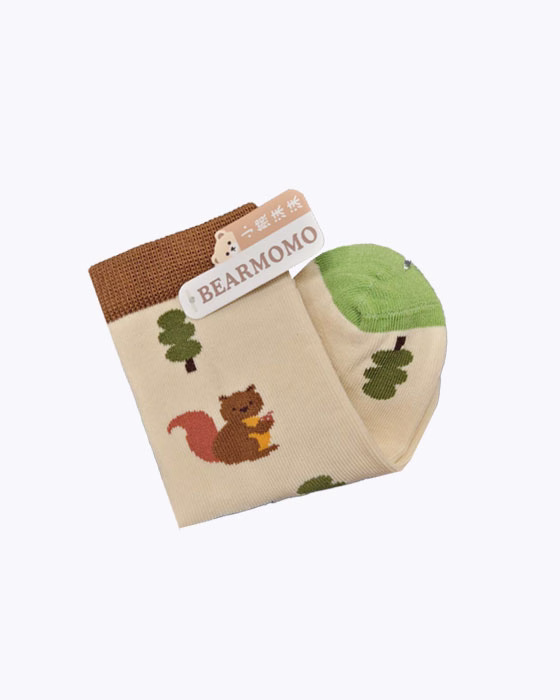 پک جوراب دخترانه پسرانه طرح سنجاب BEAR MOMO